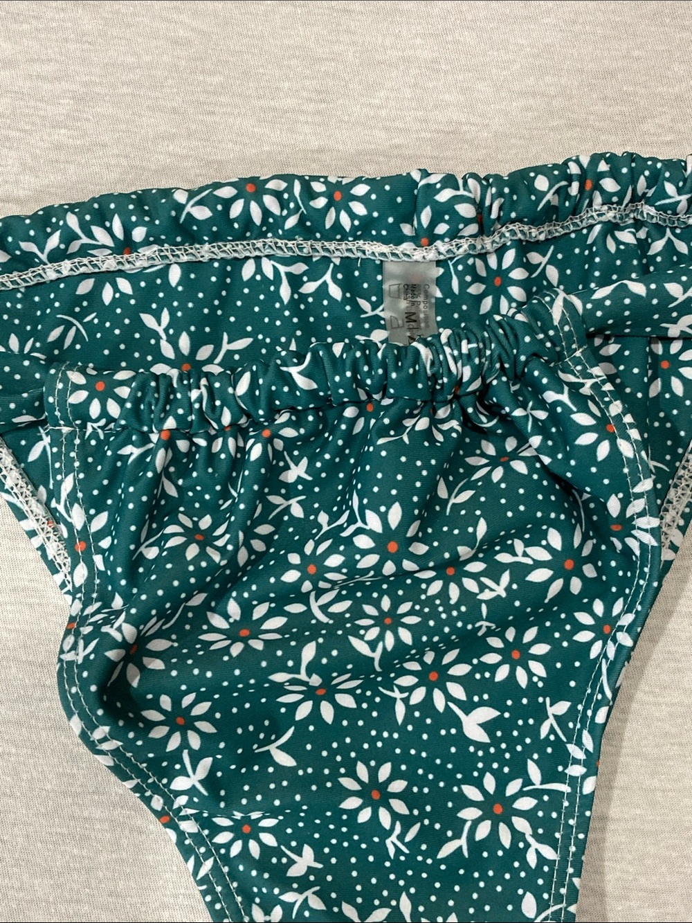 Zaful Teal Green Floral Bikini Bottom Sz 6 NWT - Picture 3 of 4